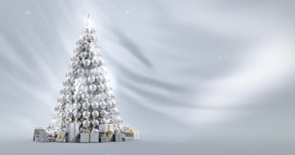 Árbol Navidad Animado Sobre Fondo Abstracto Limpio Lazo Inconsútil — Vídeo de stock