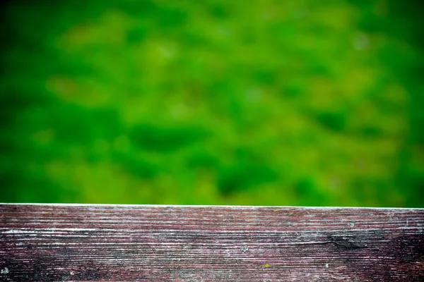 Valla de madera con prado verde - enfoque selectivo —  Fotos de Stock