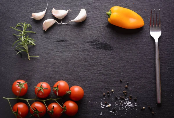 Fundo de alimentos com espaço de cópia — Fotografia de Stock