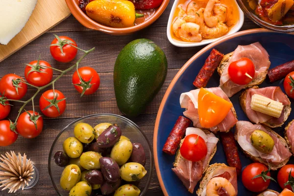 İspanyolca tapas başlayanlar ahşap tablo