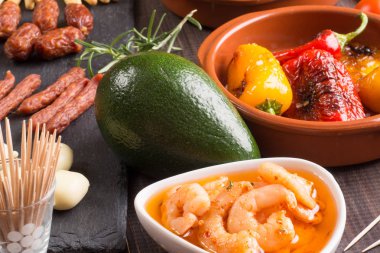 İspanyolca tapas meze ahşap tablo