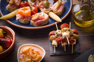 İspanyolca tapas başlayanlar Üstten Görünüm