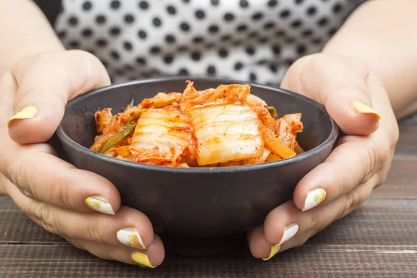 Kimchi korean napa repollo super comida —  Fotos de Stock