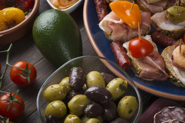 Spanish tapas on table — Stock Photo, Image