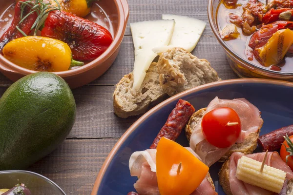 Spanish tapas on table — Stock Photo, Image