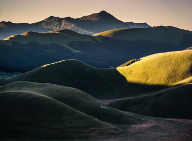 Mountain summer in Umbria landscape, Italy. Castelluccio di Norc clipart