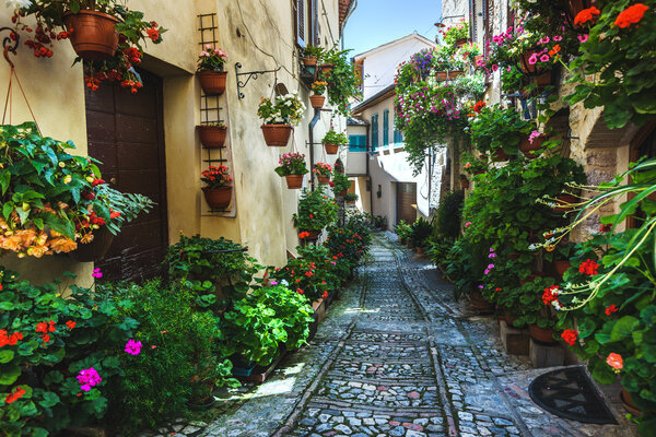 Spello and its nooks and streets of the beautiful Italian towns