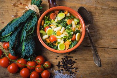 Ribollita, Tuscan çorba klasik, eski moda yemek köylüler.