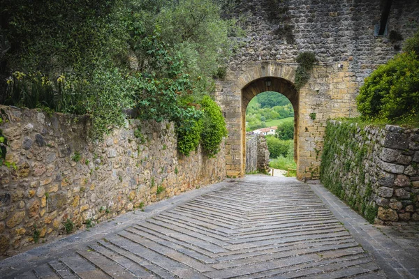 Monteriggioni mit blick auf die toskanische landschaft — Stockfoto