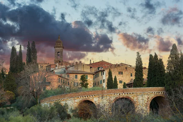 Ciudad Absolutamente Hermosa Sur Toscana Algún Lugar Val Orcia San —  Fotos de Stock
