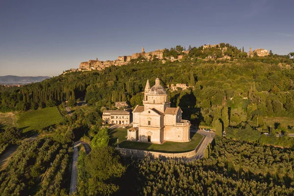 Panoramic Photo Drone Montepulciano — Stock Photo, Image