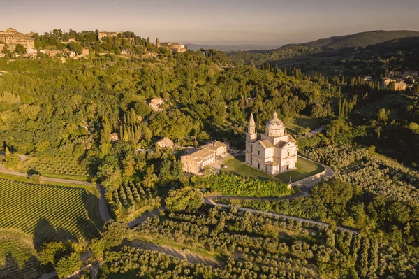 Panoramic Photo Drone Montepulciano — Stock Photo, Image