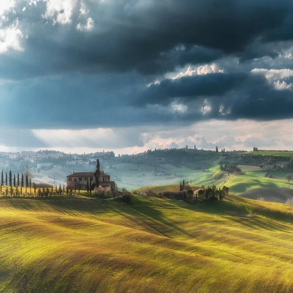 Beautifully Lit Fields Spring Sun — Stock Photo, Image