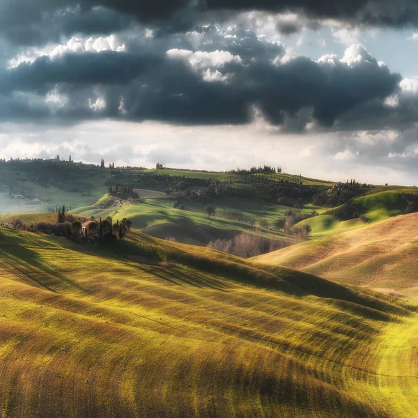 Beautifully Lit Fields Spring Sun — Stock Photo, Image