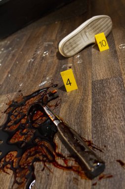Homicide CSI Crime Scene Photography - Bloodied Weapons clipart