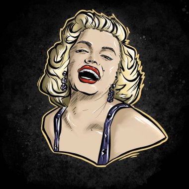 İllüzyon. Marilyn Monroe 'nun portresi. Pop Sanat.