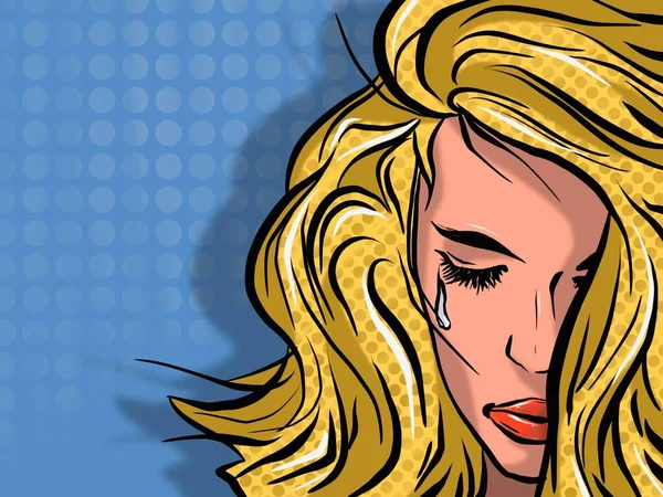 İllüzyon. Kız ağIıyor. Pop Sanat.