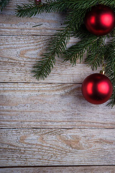 Natale Composizione Rosso Nuovo Anno Palle Sullo Sfondo3 — Foto Stock