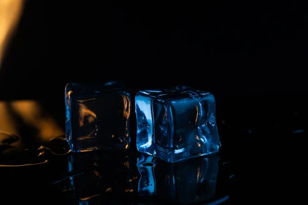 Fuego Hielo Sobre Fondo Negro8 —  Fotos de Stock