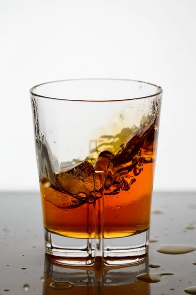 Splashing Whiskey Glass Background12 — Stock Photo, Image