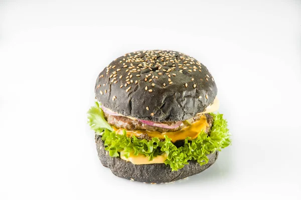 Hamburger Auf Weißem Hintergrund — Stockfoto