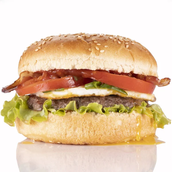 Duży Smaczny Burger Menu Restauracyjnego16 — Zdjęcie stockowe
