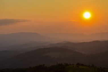 Sunset Sunrise in mountain landscape. Mountain sunset. Landscape. Mountains. Sunset. Beautuful sunset.