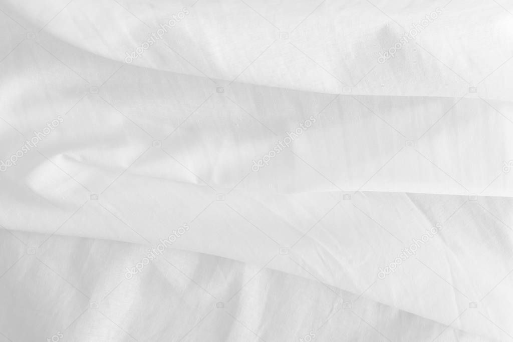 Rippled white fabric texture background