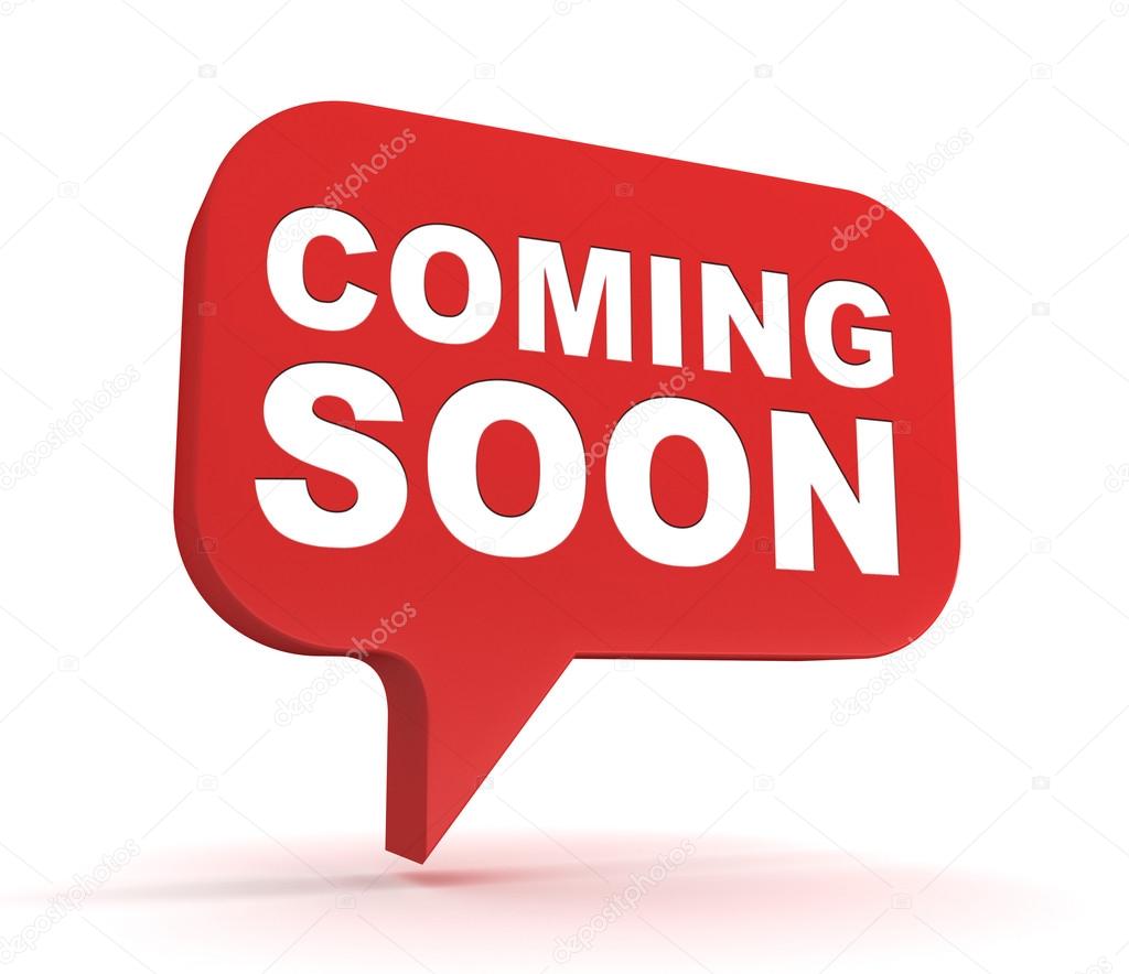 Coming soon 3d illustration isolated on white background