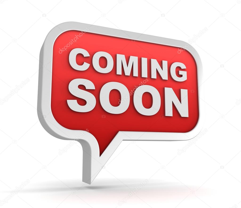 Coming soon 3d illustration isolated on white background