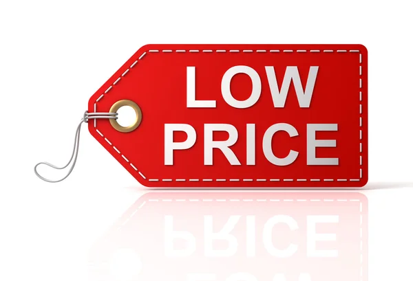 Preț scăzut tag-ul de cumpărături 3d ilustrație — Fotografie, imagine de stoc
