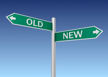 eski yeni yol işareti 3d çizim