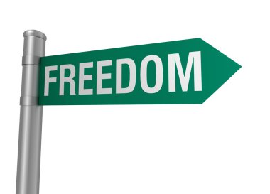 özgürlük yolu işaret 3d çizim