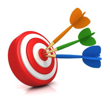 Bullseye hedef kavramı 3d çizim