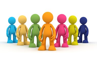 takım ve lider 3d illüstrasyon kavramı