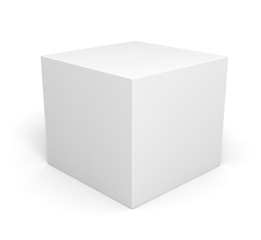 Beyaz ürün kutusu kavramı 3d çizim