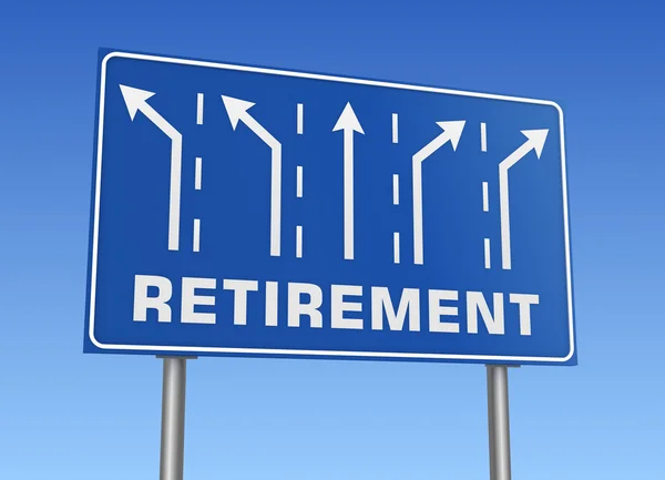 Retirement road sign 3d illustration — Stock Photo, Image