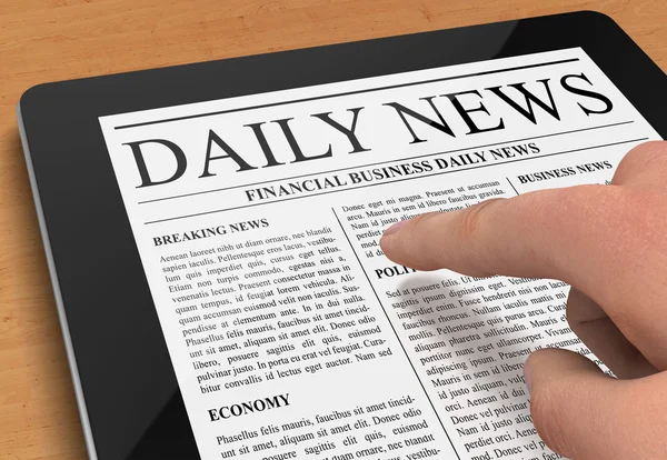 News on tablet 3d illustration — Stock Photo, Image