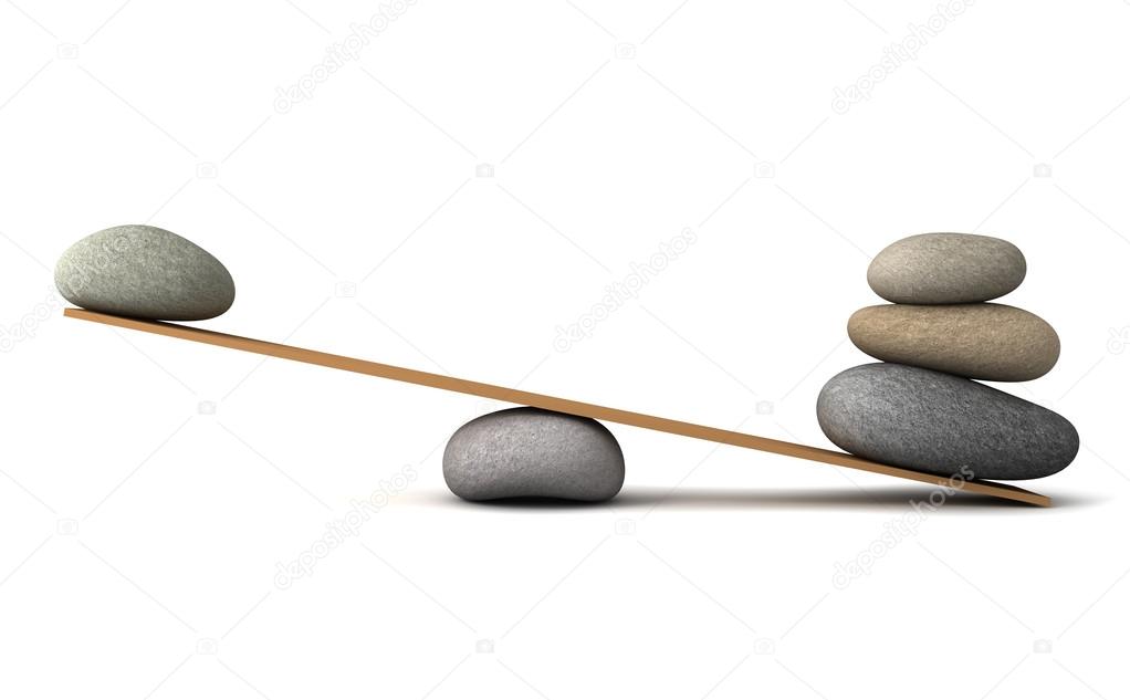 balancing stones concept  3d illustration