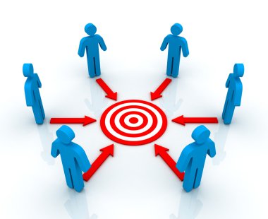 hedef grup kavramı 3d illüstrasyon