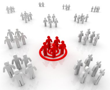 hedef grup kavramı 3d illüstrasyon