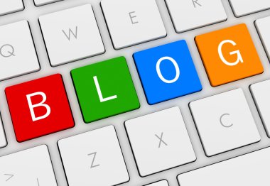 Blog klavye kavramı 3d çizim