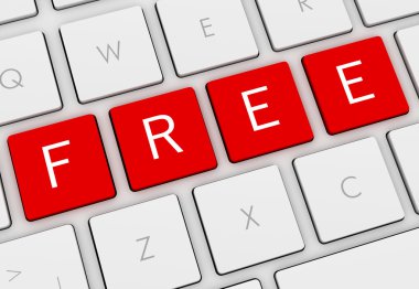 Ücretsiz klavye kavramı 3d çizim