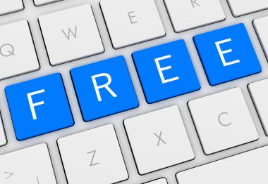 Ücretsiz klavye kavramı 3d çizim