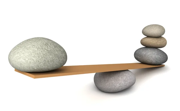 Equilíbrio pedras conceito ilustração 3d — Fotografia de Stock