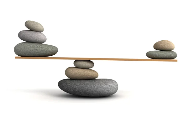 Balancing stones concept 3d illustration — Stock Photo, Image