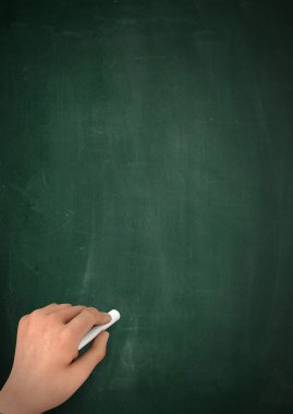 boş kara tahta yazma kavramı 3d çizim