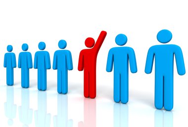 kalabalık kavramı 3d çizim üzerinden dışarı ayakta