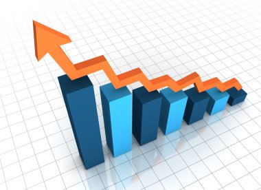 yükselen iş grafik kavramı 3d çizim