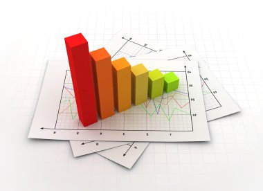 iş grafiği kavramı 3d çizim